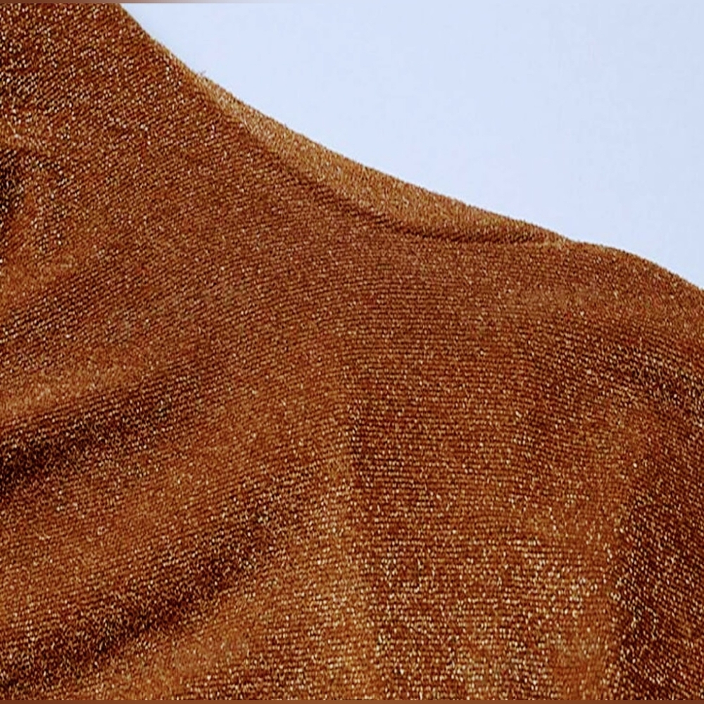 #040.B Bodycon Dress Sz M & Sz S Sequin Sparkle Long Sleep Deep Gathered Back - Picture 8 of 15